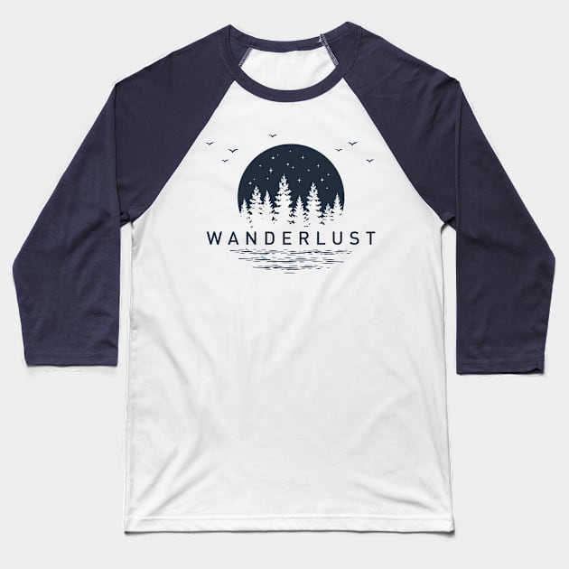 Wanderlust Travel Gift Baseball T-Shirt by LaarniGallery